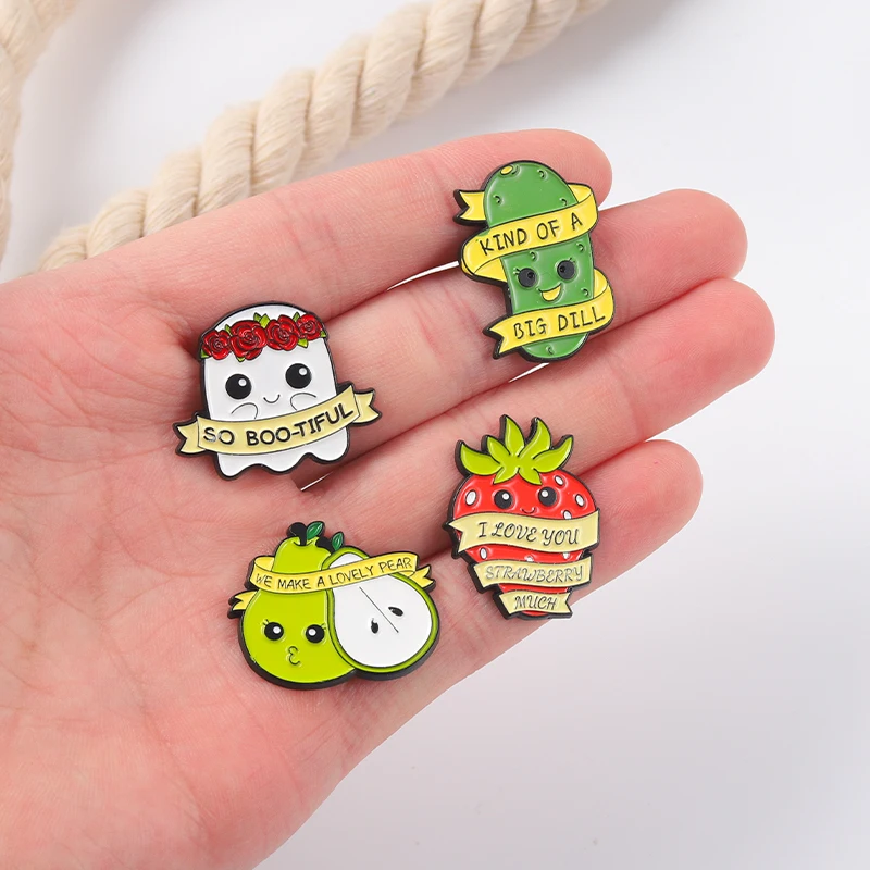 Значок с отчеством еды эмалированные булавки клубника груша Тако бу брошь на