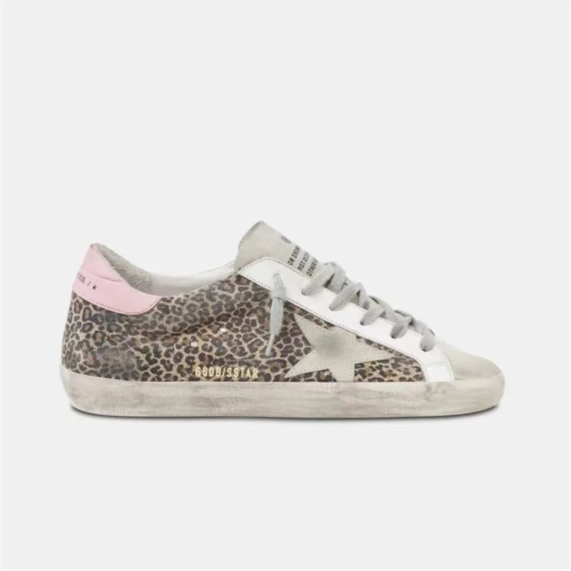 

Spring and Summer New Product Parent-child Leopard Print Cow Hair Retro Distressed Small Dirty Shoes Low-top Casual Shoes QZ35