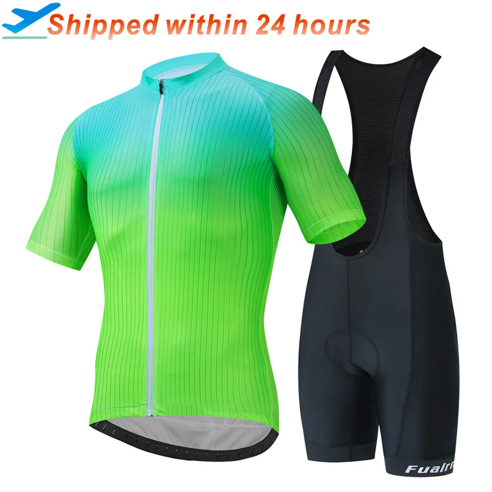 

FUALRNY Pro Cycling Jersey Set 100% Polyester MTB Bike Clothes Kit Racing Bicycle Clothing Uniforms Maillot Ropa Ciclismo