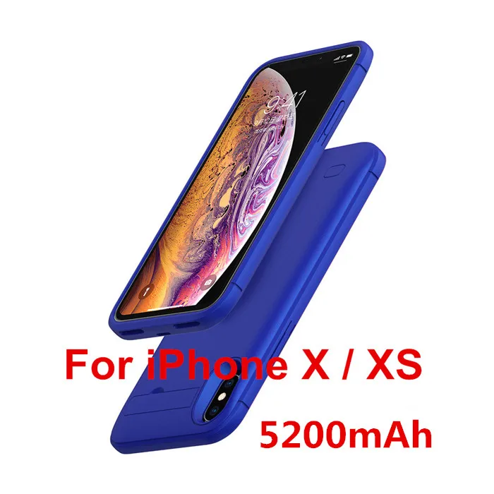 Чехол NTSPACE Ultra Slim power Bank для iPhone XS MAX XR, чехол для аккумулятора, чехол для резервного питания, чехлы для зарядки, внешний контейнер для аккумуляторных батарей - Цвет: Blue for X XS
