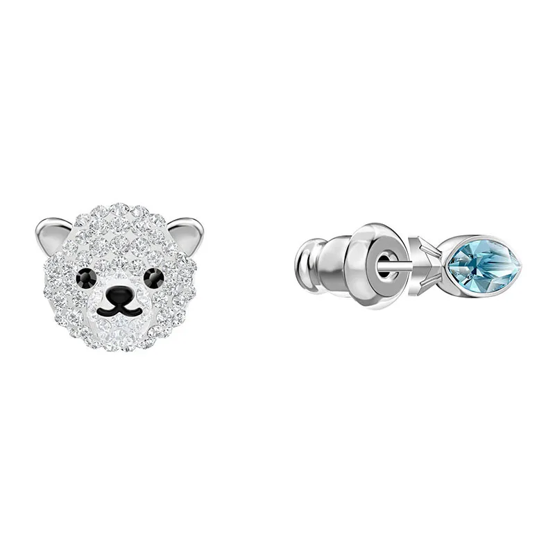 

Exquisite New Polar Pierced Earrings Fresh Bear Blue Fish Pendant Crystal Gives Girlfriend The Best Romantic Birthday Gift
