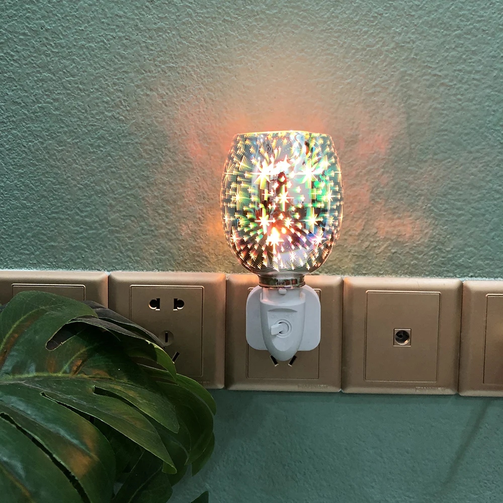 

Electric Plug In Led 3d Colorful Mosaic Aromatherapy Aroma Wax Melt Oil Burner Creative Diffuser Gypsophila Lamp