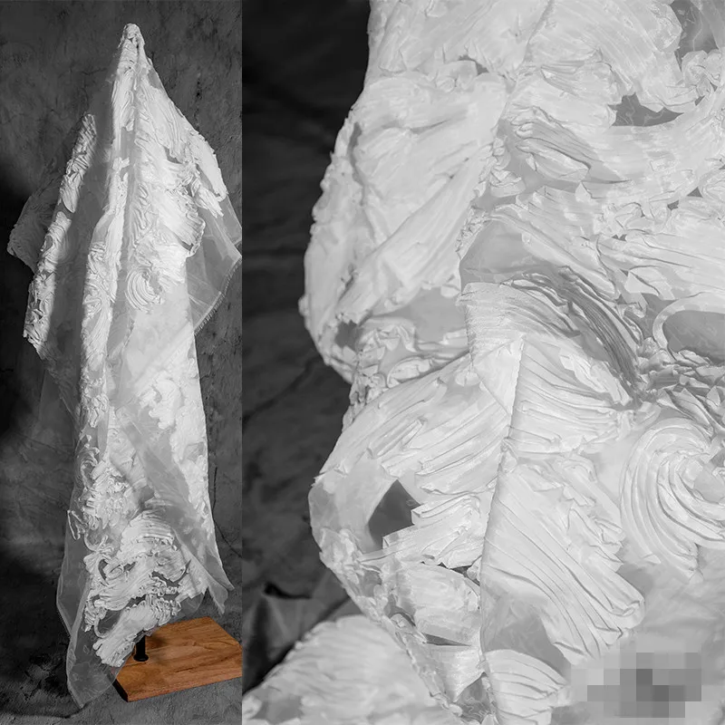 50 см * 135 см/шт трехмерная текстурированная органза дизайнерская ткань сетка