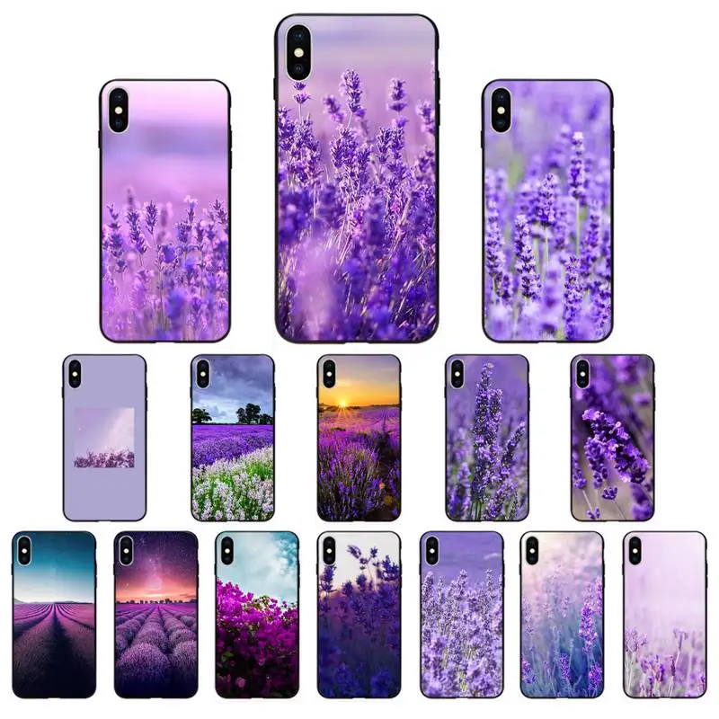 

FHNBLJ Simple lavender Purple flowers Custom Photo Soft Phone Case for iPhone 11 pro XS MAX 8 7 6 6S Plus X 5 5S SE XR SE2020