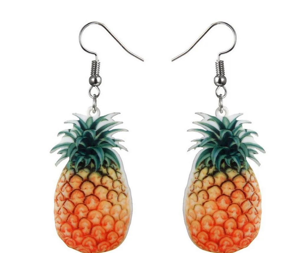 Большие серьги с крючками в виде фруктов клубники ананаса висячие Женские