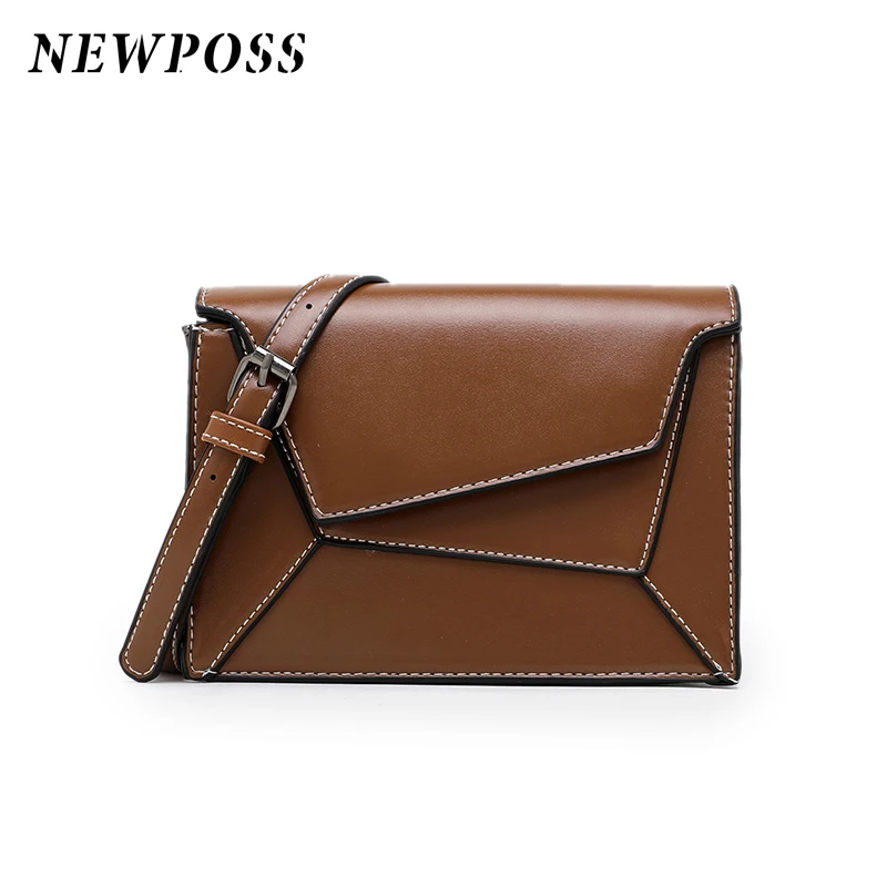 Newposs вощеный ретро кожаные сумки через плечо для Для женщин небольшой ремень с