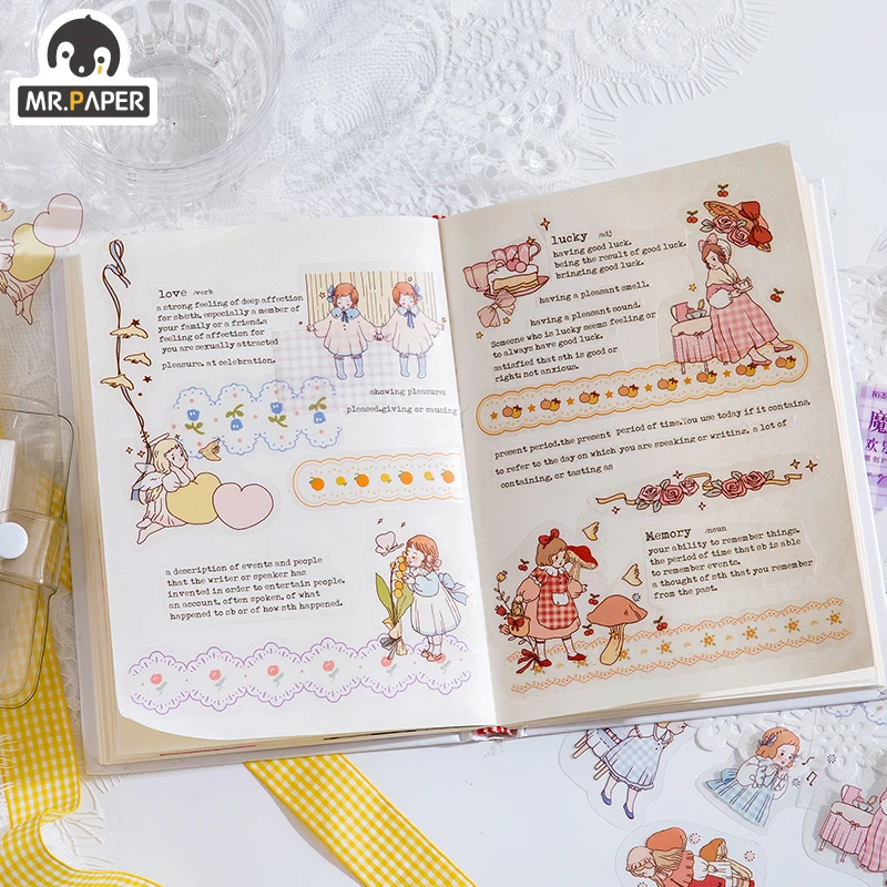 

6 Designs 45 Pcs/bag Cartoon Style Ode to Joy Series Creative Cute Hand Account Decoration DIY Collage Material Stickers