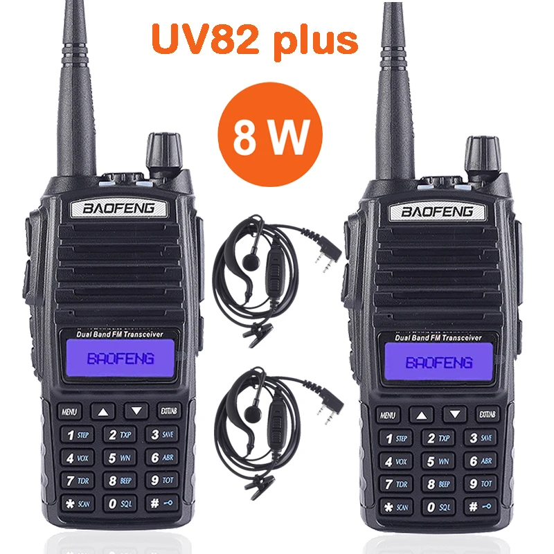 Рация BaoFeng Ture 2 шт./Лот 8 Вт 136 174 МГц 400 520 10 км двусторонняя радиосвязь UV82 FM