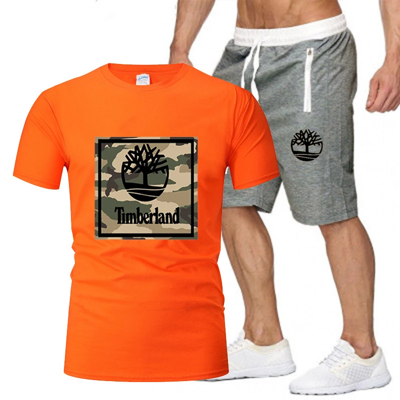 

new men's brand sportswear Shorts Set short sleeve breathable T-shirt and shorts casual wear men's basketball training suit