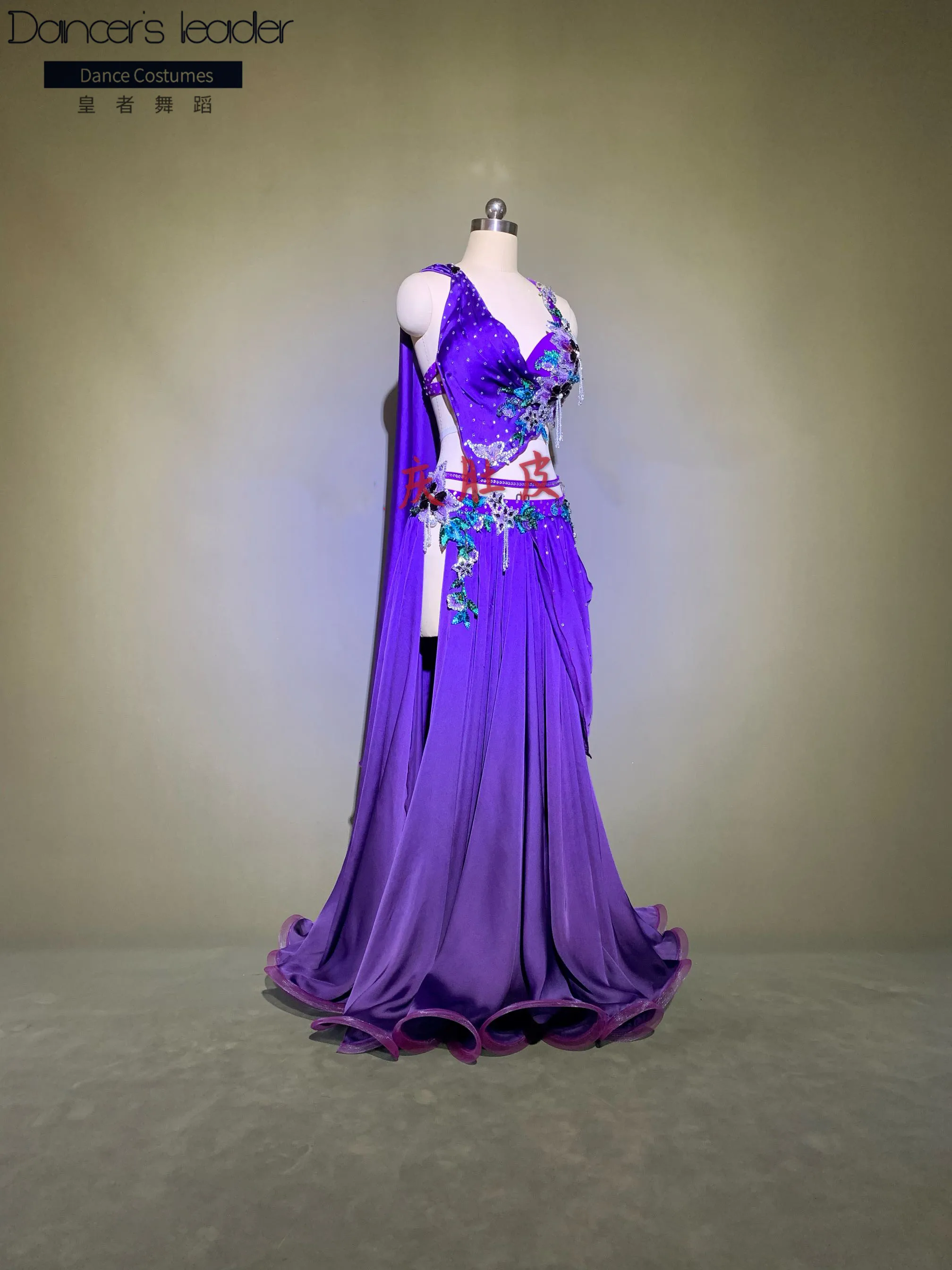 

2020 new high-end belly dance costumes purple dream opening dance elegant swing skirt women dancewear custom size