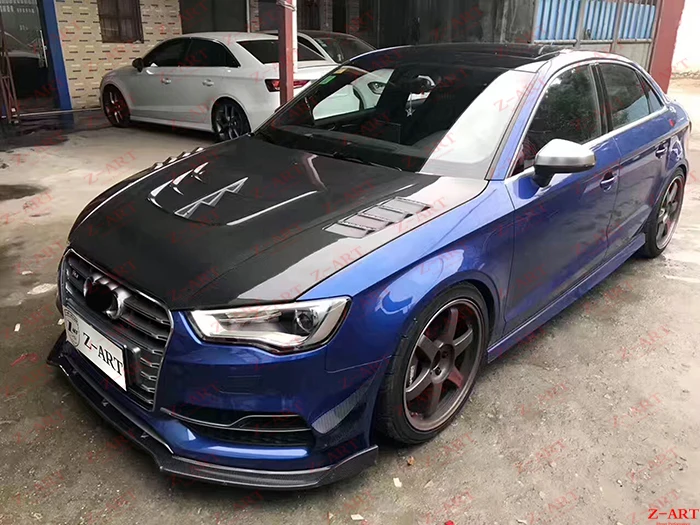 Z-ART капот двигателя из углеродного волокна для Audi A3 S3 2013- настоящий капот двигателя из углеродного волокна для Audi A3 S3 крышка двигателя из углеродного волокна