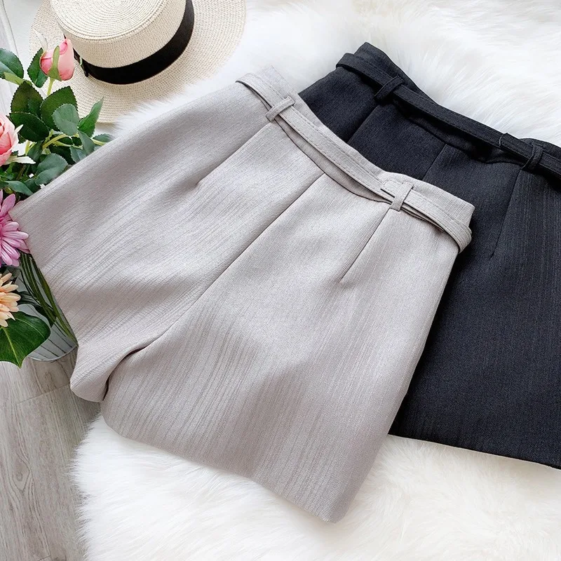 Весенние летние шорты женские повседневные широкие с высокой талией корейские