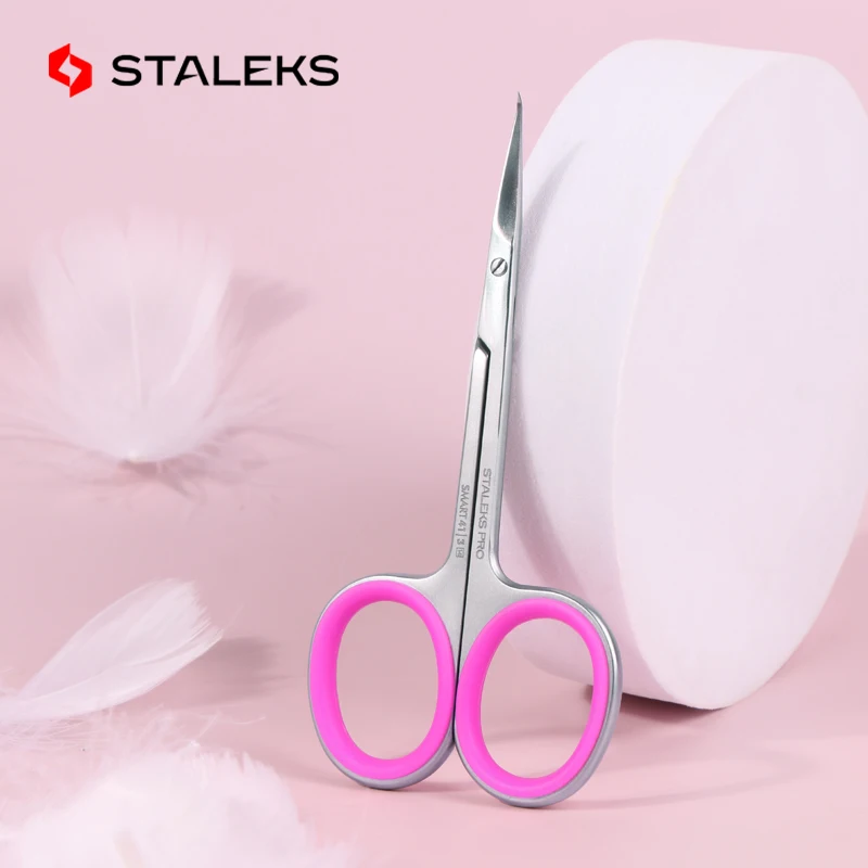 STALEKS Dead Skin Scissors Eagle Beak Hook Bending Scissors Stainless Steel Eyebrow Nose Hair Scissor Nursing Tools SS-41-3