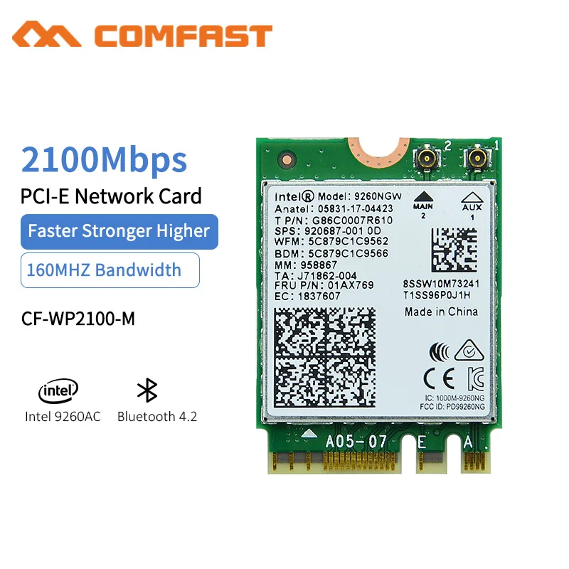 Двухдиапазонная беспроводная Wifi карта для Intel 9260NGW AC Mini PCI E 2 4G/5 ГГц Bluetooth 5 0 Wlan Wi Fi