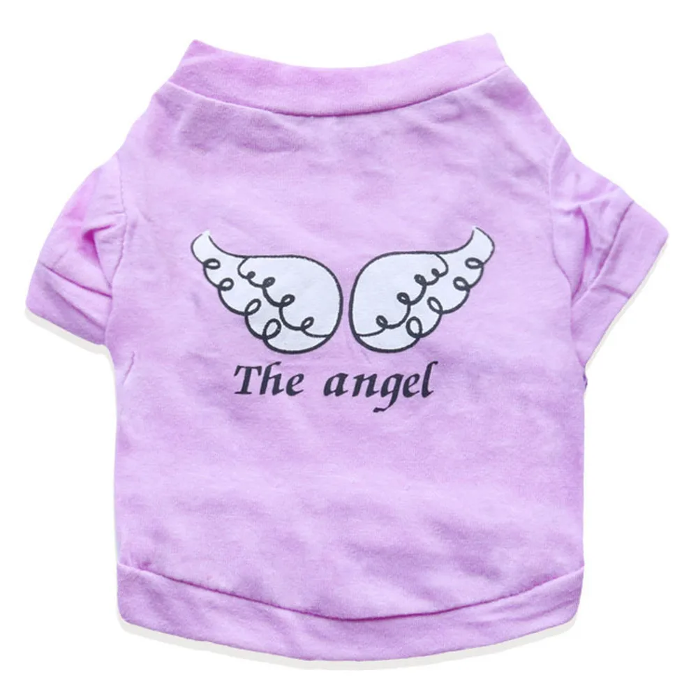 Хлопковый костюм для домашних животных одежда с принтом крыльев летняя