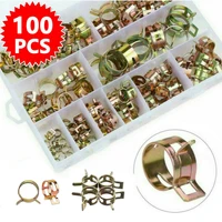100pcs 6 17mm spring clip fuel line hose water pipe air tube clamps fastener g08 whosaledropship clamps assortment kit