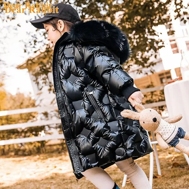 

2022 New Children's Winter Down Jacket for girls waterproof Coat Thicken snowsuit Kids clothes waterproof parka real Fur 5-14Yrs
