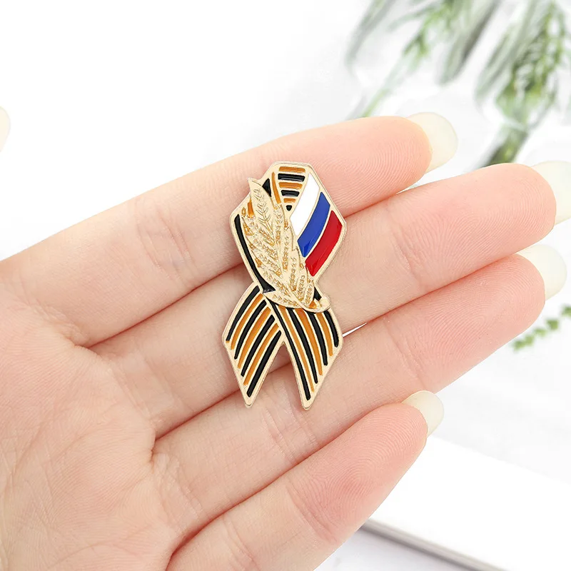 St. George Ribbon Badge with Russian Flag Of Saint Victory Day Pin Brooches for Men Women Jewelry Accessories | Украшения и