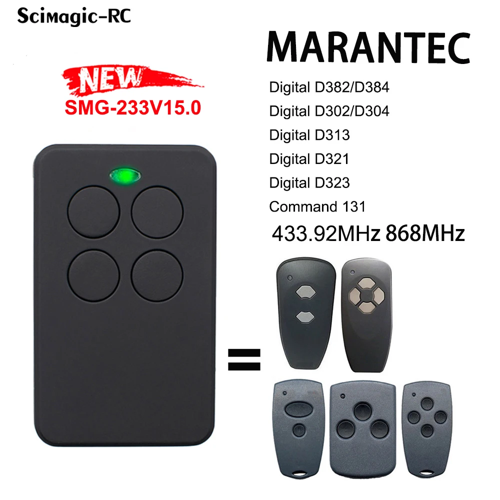 

868MHz Duplicator Clone Marantec Digital D382 D384 D302 D304 D313 D321 D323 868 Garage Door Remote Control Gate Opener 868.35mhz