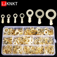 copper electrical terminals ring lugs eyes wire crimp connector non insulated mixted cable kit cold pressing o type nose brass