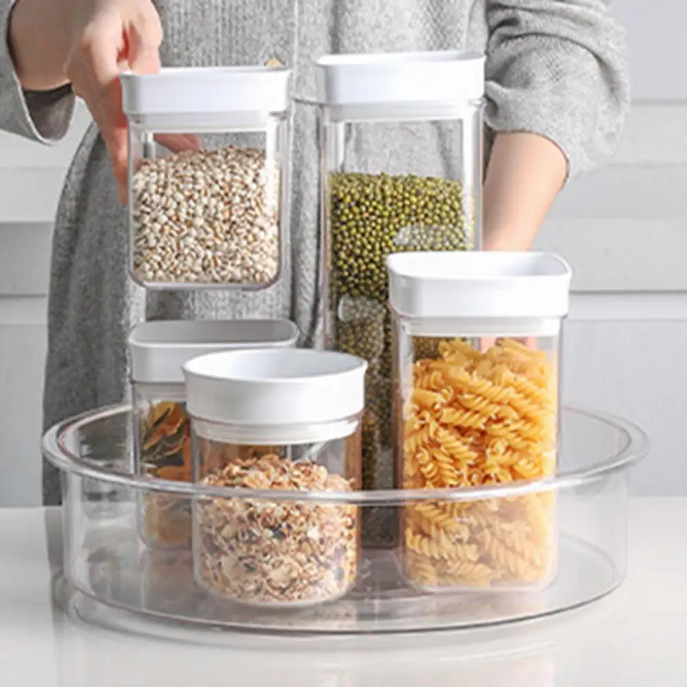 

80% Hot Sales!!! Refrigerator Turntable Storage Bin Kitchen Spice Bottle Container Organizer