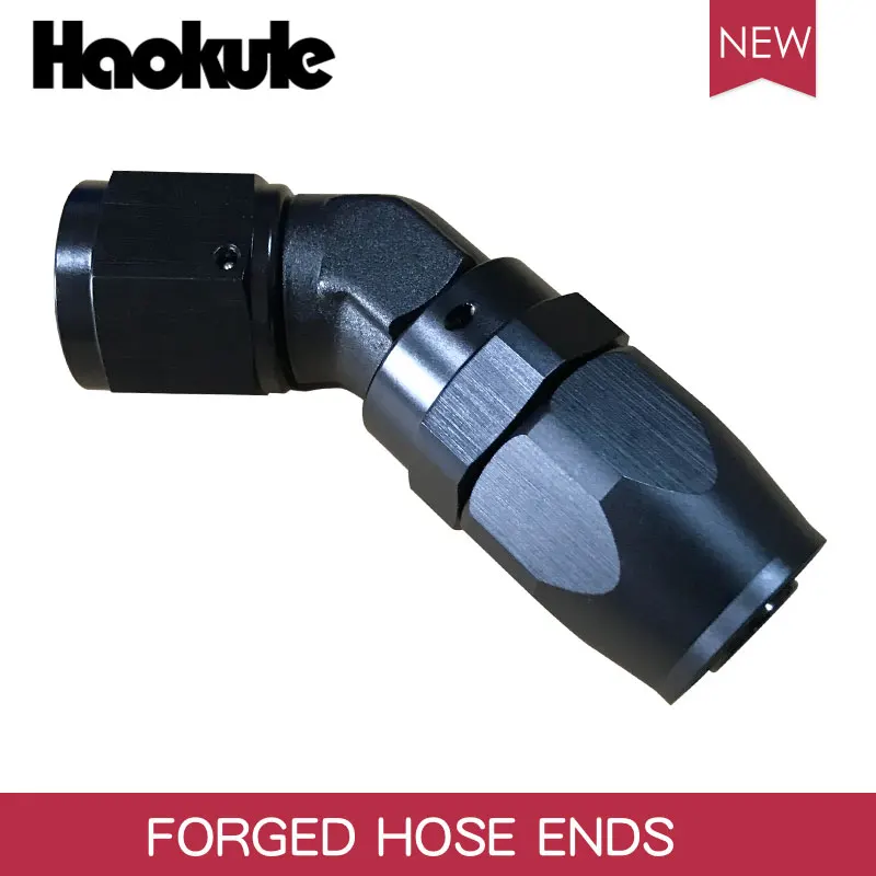 HAOKULE 45Degree AN6/6AN 9/16-18UNF THREAD FORGED REUSABLE SWIVEL HOSE END FITTINGS BLACK COLO | Автомобили и мотоциклы