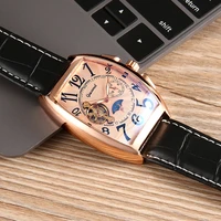 mens watches rose gold luxury tonneau waterproof mechanical watch shockproof automatic business tourbillon aaa rel%c3%b3gio masculino