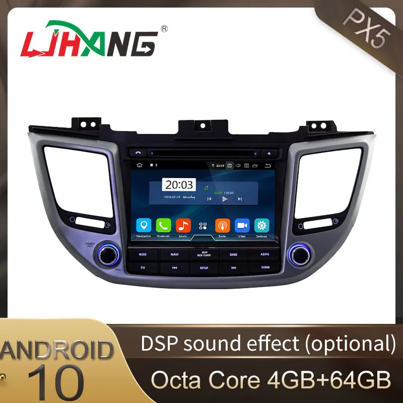 Автомобильный DVD плеер LJHANG Android 10 для HYUNDAI TUCSON ix35 2016 2017 WIFI мультимедийный GPS