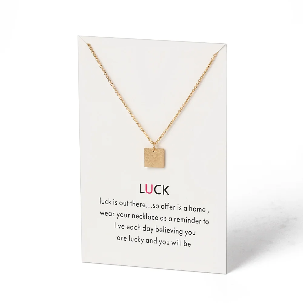 1 шт. модное ожерелье на удачу подкова кулон слон квадратные подвески цепочка