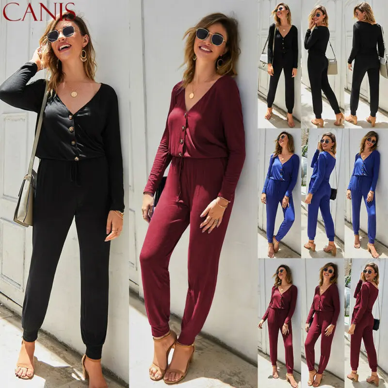 

Женский комбинезон, Облегающий комбинезон, Клубная одежда, длинные брюки, вечерние штаны США