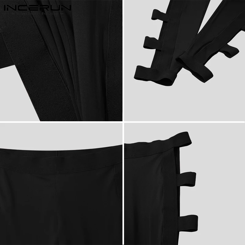 Новые мужские модные спортивные брюки эластичные джоггеры с вырезами стильные