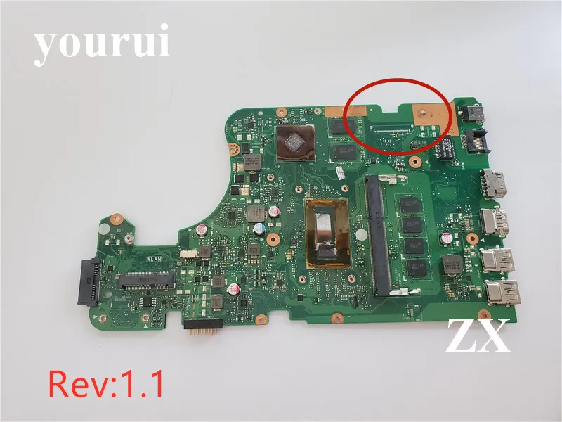 Yourui для ASUS X555LD X555LP материнская плата X555L REV 1 процессор материнской платы i7 5500 REV: 4