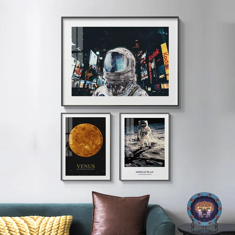 

Astronaut Moon Universe Space Canvas Painting Art Nordic Posters and Prints Wall Pictures for Living Room Decoration Frameless