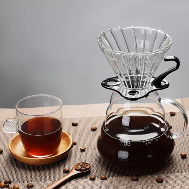

Glass Funnel High Coffee Filter Cup Temperature Resistant Thickened Pot Tea Funnel with Lid