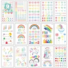 Rocooart красочные маленькие татуировки Радуга поддельные татуировки боди-арт женские татуировки ручная Татуировка для девочек временные татуировки наклейки