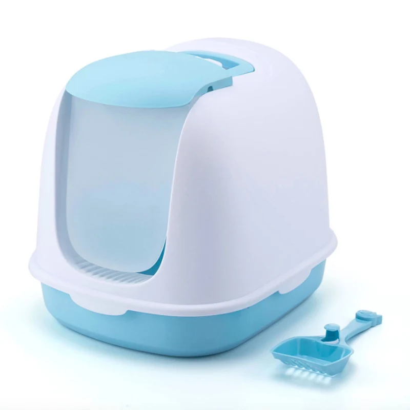 Туалет для домашних животных кошачий поднос кошек против брызг с ковшом чистый