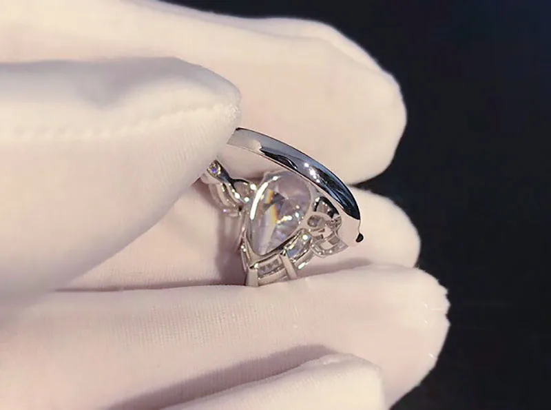 14K золото 5ct D Цвет VVS1 Moissanite кольцо обручальное кольцо с национальным сертификатом H1-13