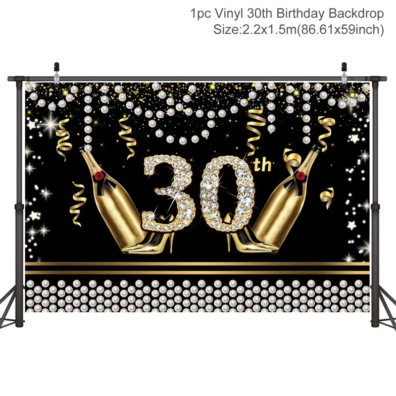 30 Backdrop 2 30 40 50 день рождения украшения для взрослых с днем рождения шары 30 лет Свадьба юбилей день рождения Декор вечерние принадлежности - Цвет: 30 Backdrop 2