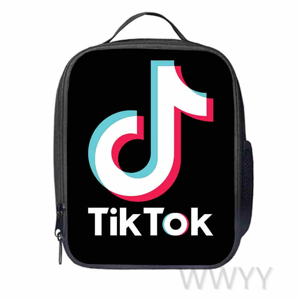 Сумка для ланча Tik Tok с мультяшным принтом мальчиков и девочек портативная