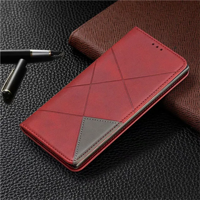 red 6 цветов роскошный модный геометрический бизнес Магнитный чехол для Nokia 2,2 3,2 1plus 4,2 6,2 7,2 чехол с флип-стойкой - Цвет: red