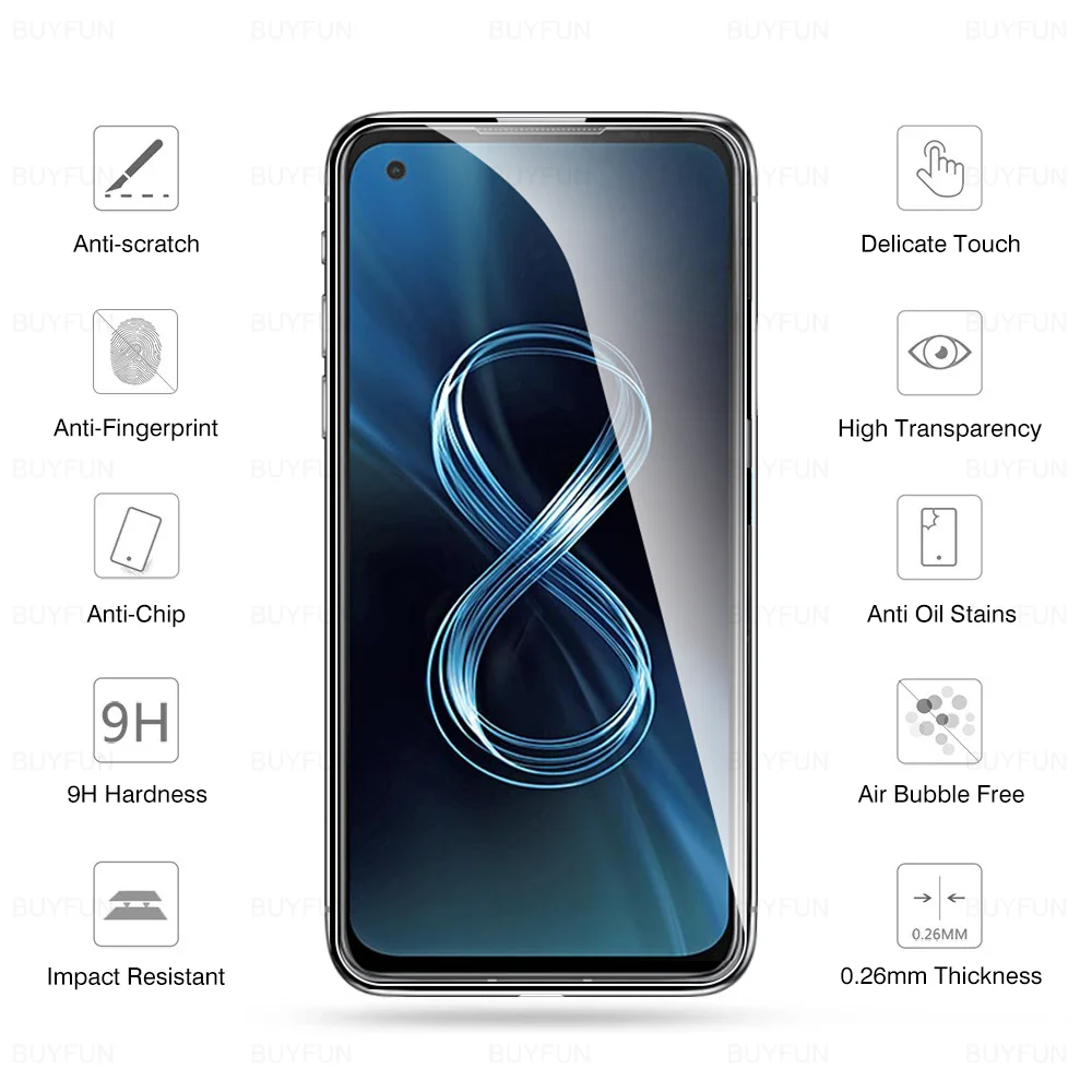 8 в 1 закаленное переднее стекло + мягкое для объектива камеры Asus Zenfone Защитная