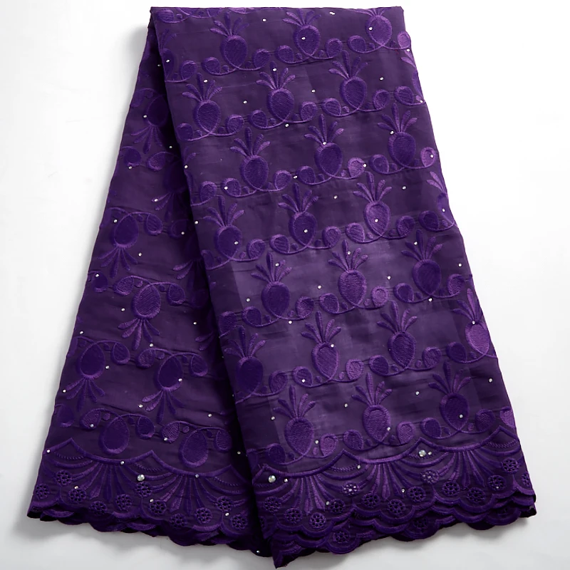 Zhenguiru Purpel Swiss Cotton ткань в африканском стиле кружевная ткань 2021 Новинка Вышивка строчки кружева By The Meter для женских платьев A2489