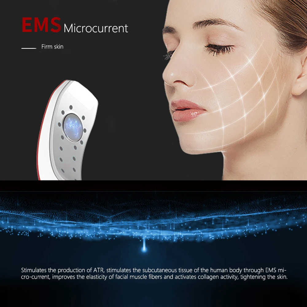 

LED Photon Light Therapy V Face Massager Facial Lifting Slimming Double Chin Reducer Anti Aging Wrinkles Skin Care Beauty
