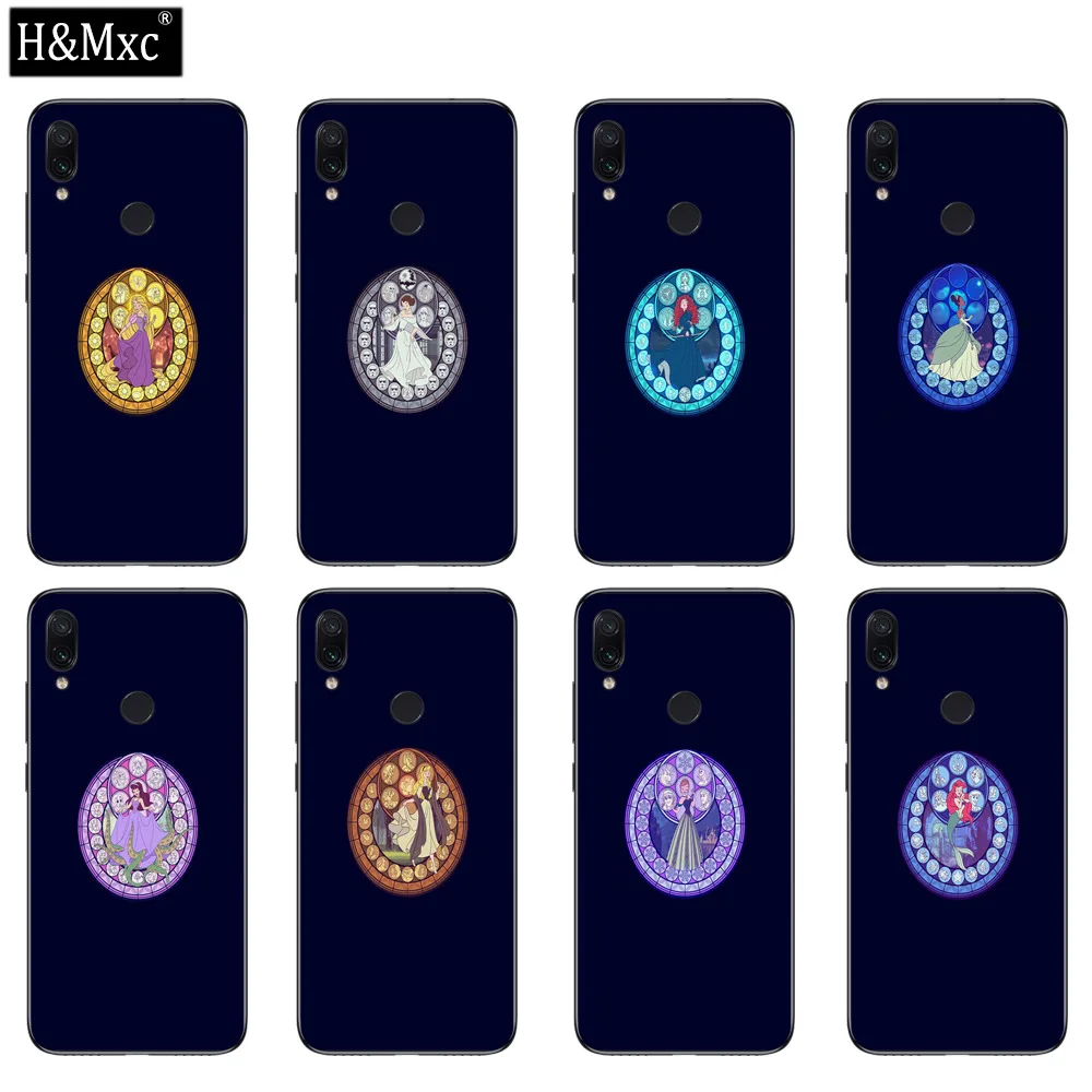 Красивый disney Princess 2 Чехол из закаленного стекла для телефона Redmi Note 6 задняя крышка