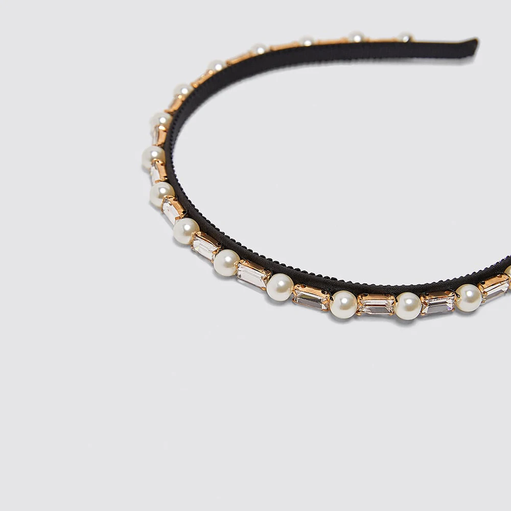 Новый ZA Искусственный Жемчуг повязки для волос женщин модные роскошные