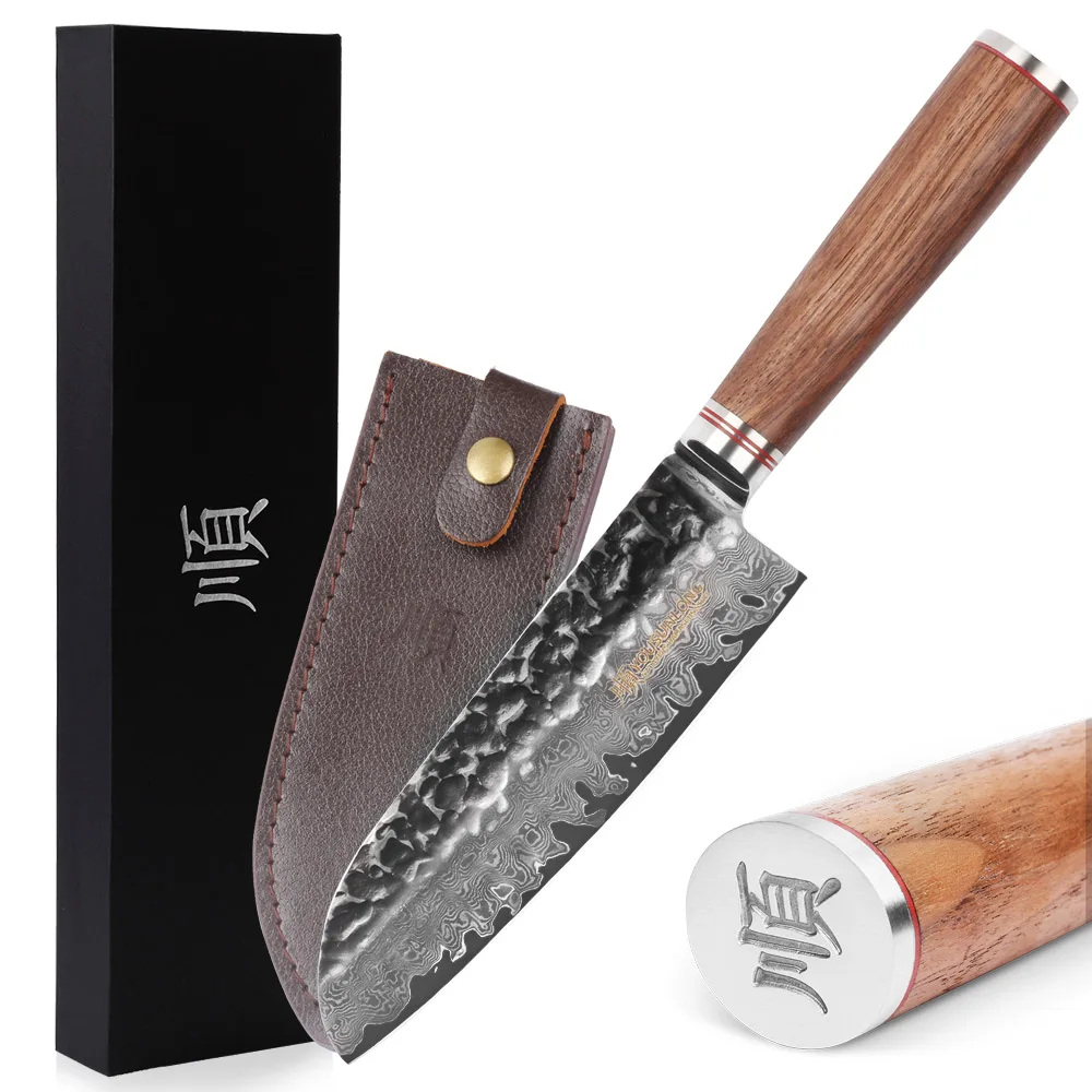 Ножи YOUSUNLONG Santoku профессиональный шеф повар из дамасской стали 7 дюймов японская