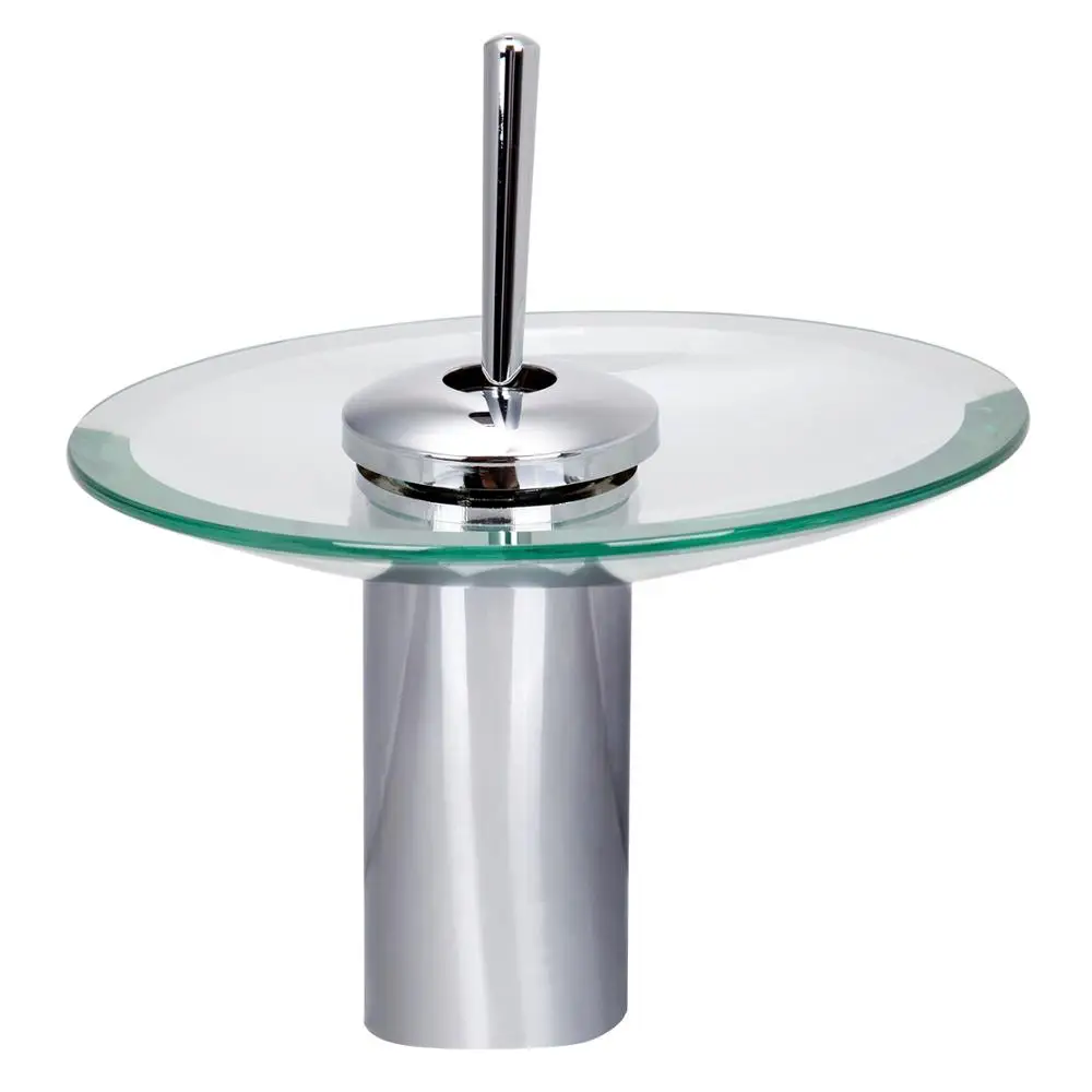 Водопад раковина смеситель кран стеклянный со стеклянным краем Ванная комната с