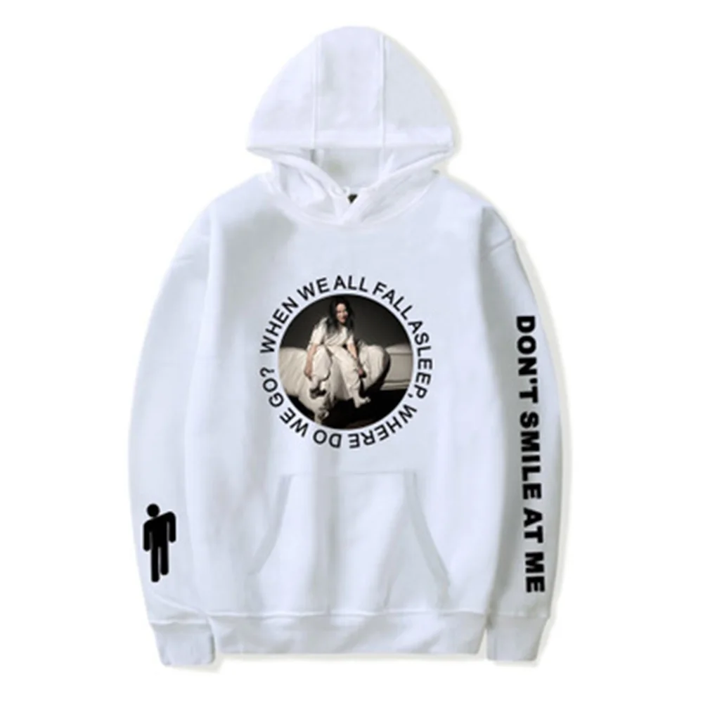 Billie Eilish Толстовка Мужская Черная Толстовка пара Billie Eilish Толстовка простая сохраняющая тепло Женская толстовка одежда