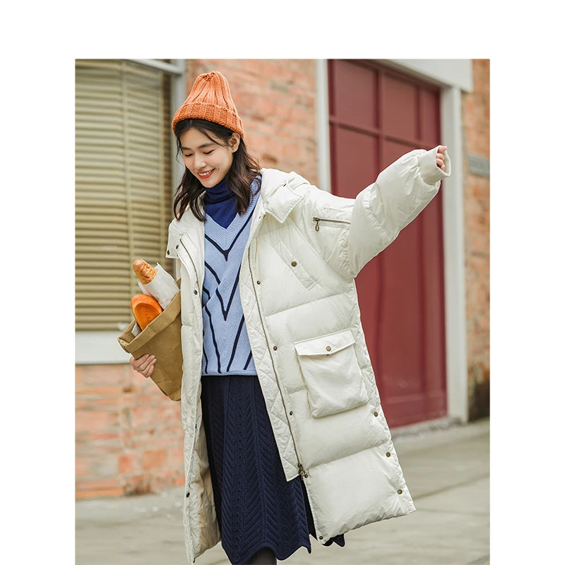 Инман 2018 Зима Новое поступление женский с капюшоном толстые Мульти Карманы