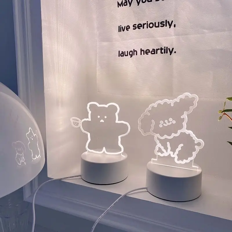 

Dog Teddy Bear Small Night Lamp Girl Heart Led Table Lamp Cartoon Lovely Room Decorative Lamp decor